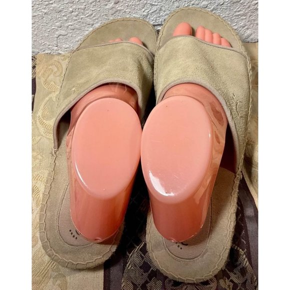 Women’s Bare Traps Carson Slides Tan Suede Leather Espadrilles Sandals Size 10M - Picture 8 of 10